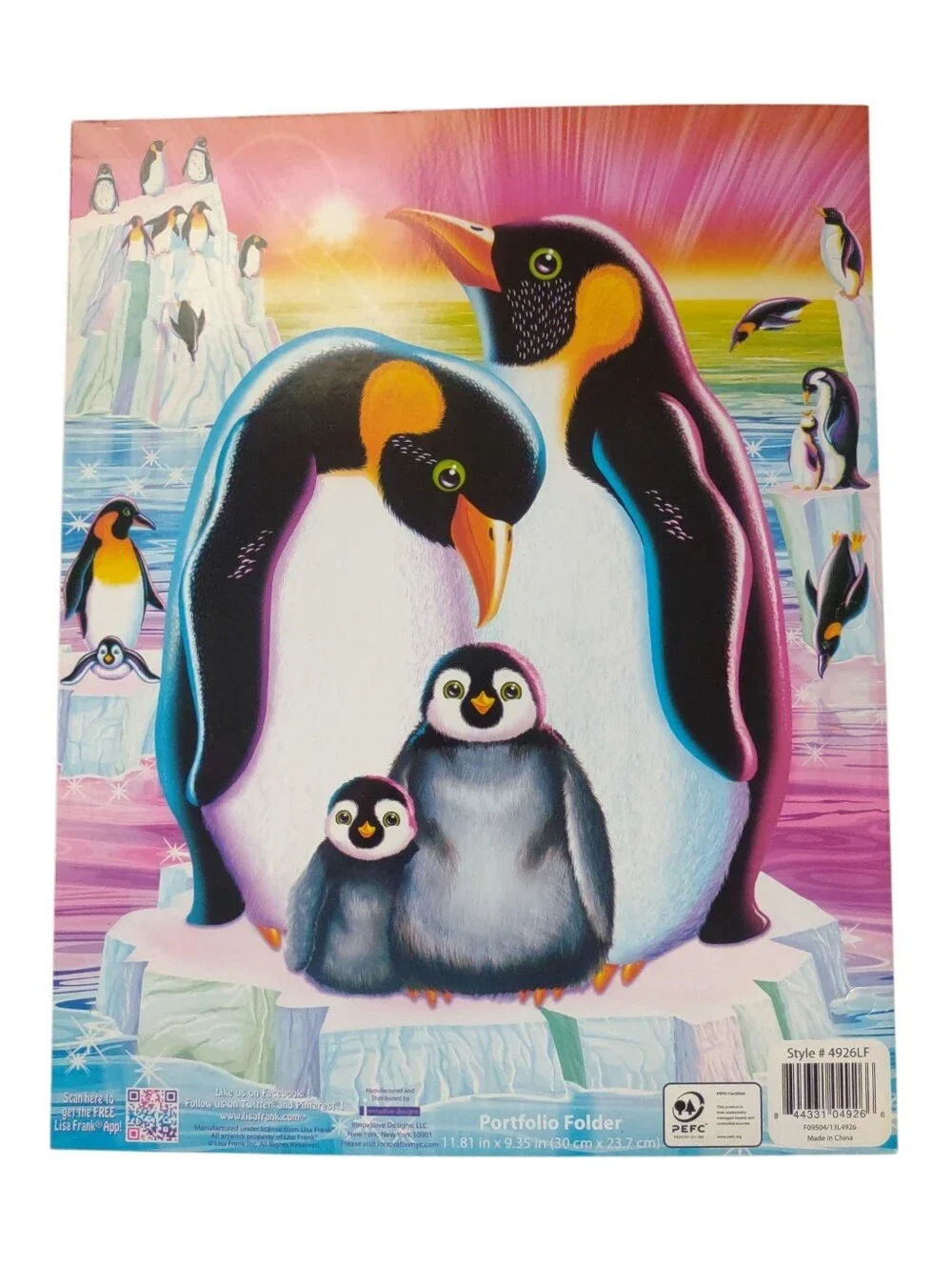 NEW Lisa Frank penguin School Folder